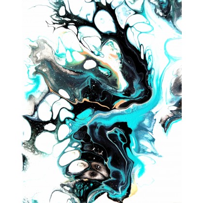 Morski abstrakcja 1 24 x 30, Joanna Bilska, obrazy akryl
