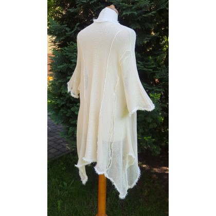 Krzysztof Paweł Kowalski - inne - Kardigan z dzianiny lnianej z wiązaniem foto #3