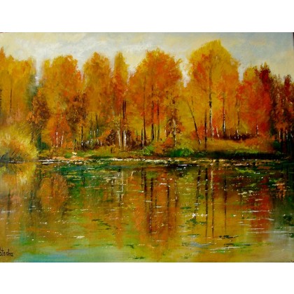 Magia jesieni obraz olejny 50-65cm, Grażyna Potocka, obrazy olejne