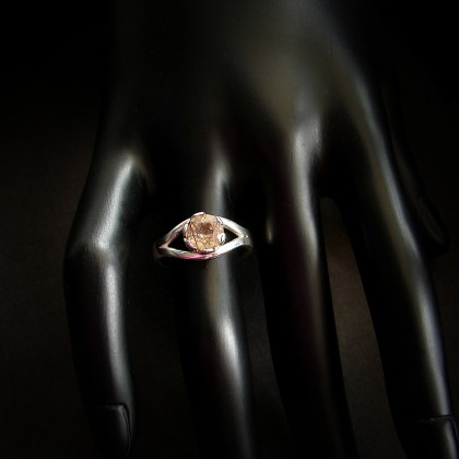 Gagat - pierścionki - Srebrny Pierscionek z Kwarcem z Rutylem foto #1