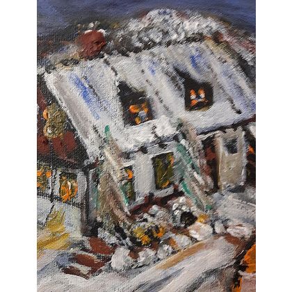 Krystyna Mościszko - obrazy akryl - domek w górach foto #2