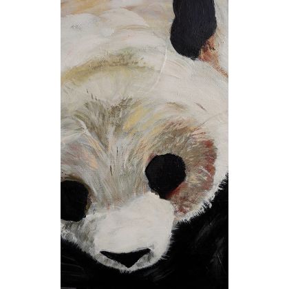 Ewa Mościszko - obrazy akryl - Panda z małym foto #4
