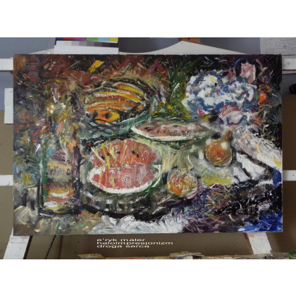 Eryk Maler - obrazy olejne - arbuz, 80x120 cm, 2021 foto #1