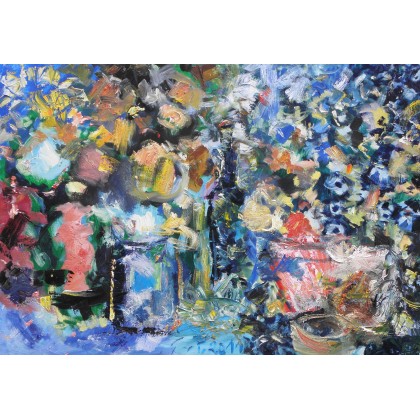 kwiaty, 70x100, 2021, Eryk Maler, obrazy olejne