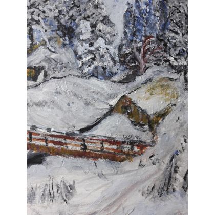 Krystyna Mościszko - obrazy akryl - zima w górach foto #1