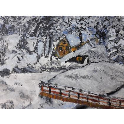 Krystyna Mościszko - obrazy akryl - zima w górach foto #2