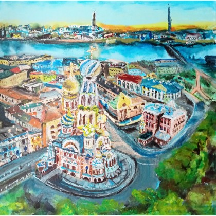 Rosja Sankt Petersburg, Krystyna Mościszko, obrazy akryl